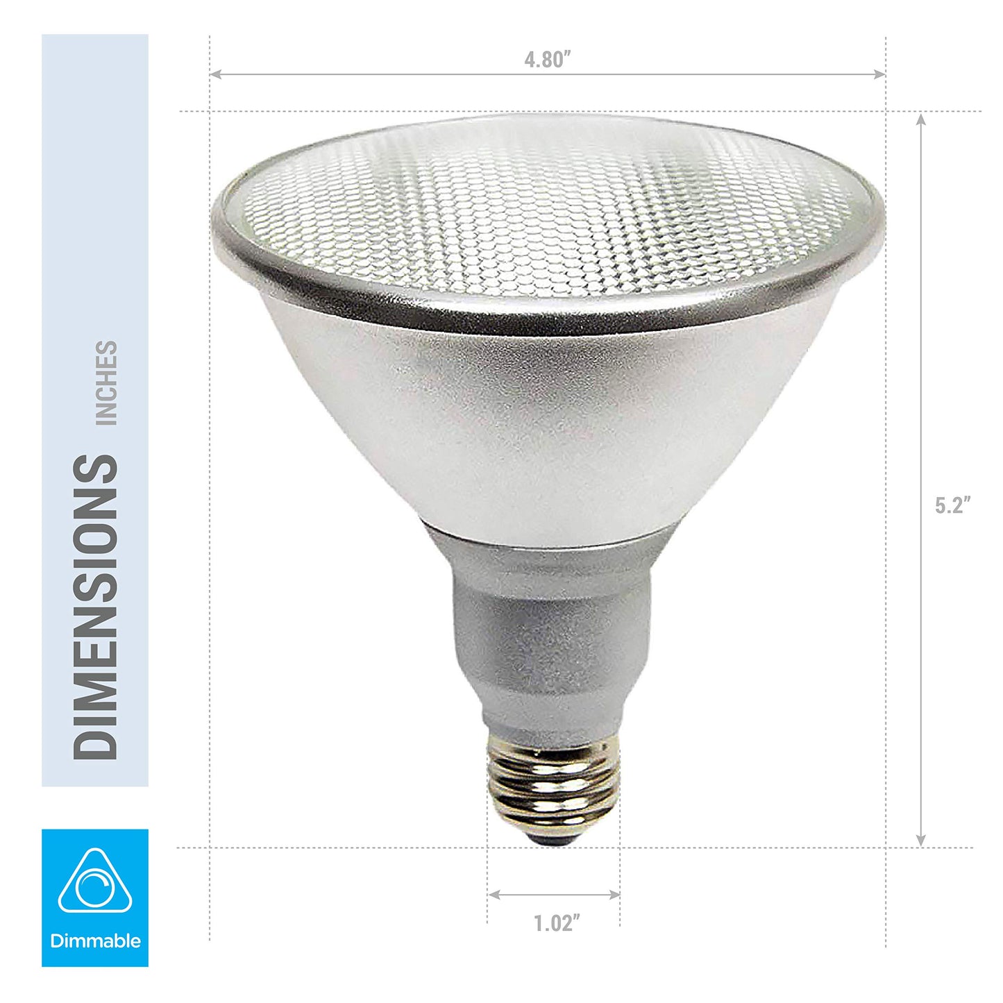 KOR K21471 PAR38 LED Flood Bulbs, 100W Equivalent, Dimmable, 3000K, 2 Pack