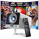 Mini Projector 1080P Full HD, HP MC425 Portable Projector, Projector with WiFi and Bluetooth, Short Throw Projector for Bedroom, Smart Outdoor Movie