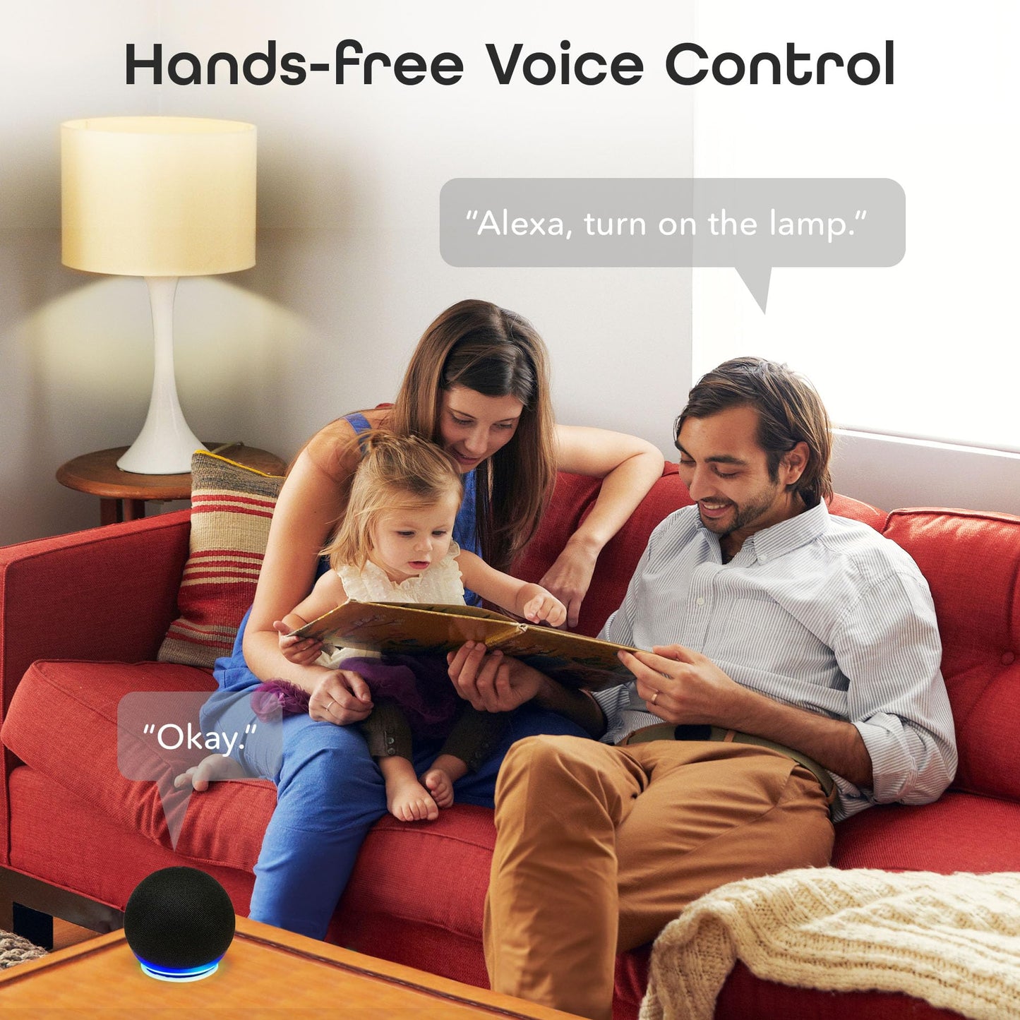 Geeni Smart Plug Power Strip, 6 Outlets and 2 USB Ports, 6 ft. Cord, Surge Protector with Voice Control, WiFi Control, Compatible with Alexa & Google