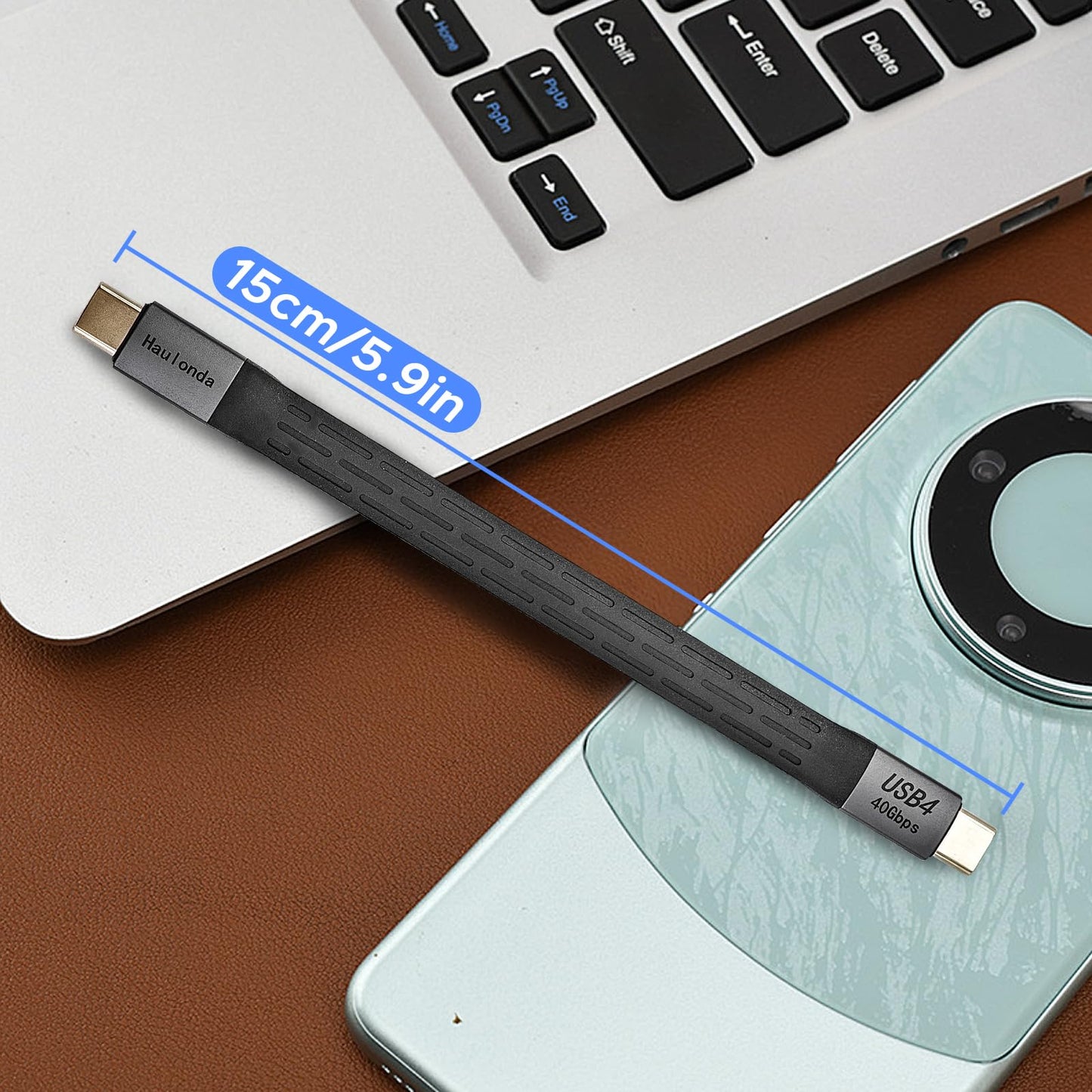 Haulonda Short USB C Cable 5.3inch,PD 240W Fast Charging & 40Gbps Data Transfer,USB 4 for Thunderbolt, 8K 60HZ Video Support for iPhone, iPad