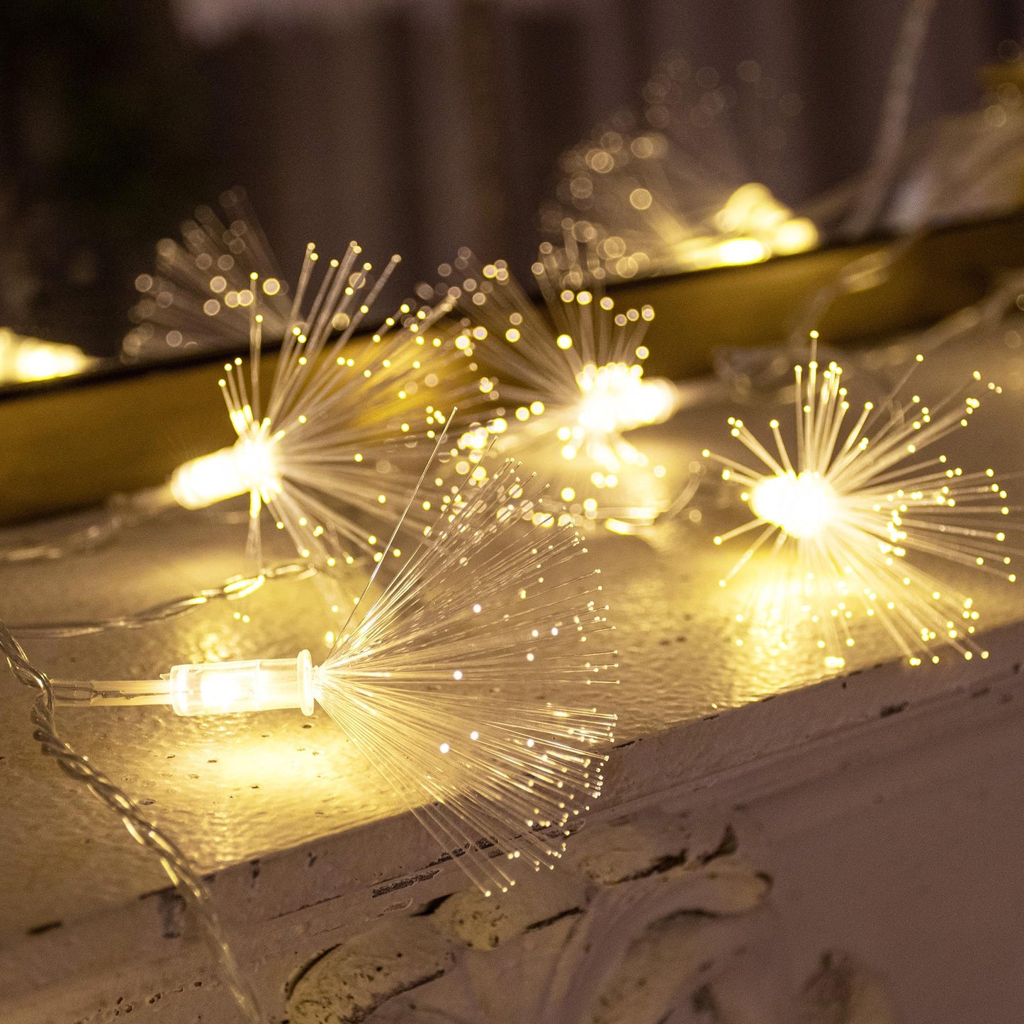 YOLIGHT 33FT 80 LED Fiber Optic Fairy String Lights Christmas Tree Light Battery Powered for Wedding, Christmas Tree, Garden, Patio, Party Decoration