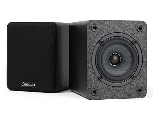 Micca COVO-S 2-Way Passive Bookshelf Speakers, Amplifier Required, Not for Turntable, 3-Inch Woofer, 0.75-Inch Tweeter, Wall Mountable, Pair, Black