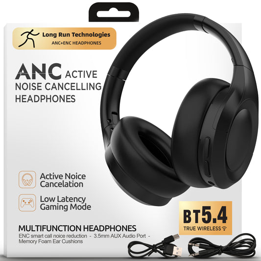 Active Noise Cancelling Headphones, Bluetooth Over Ear, Hi-Fi Stereo,100H Playback Time, High-Resolution Audio, Water Resistant, Deep Bass, Memory…