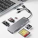 Memory Stick pro Duo Adapter 5-in-1 Multi Memory Card Reader Supports SD/TF/CF/MS/XD Picture Card for PC/USB-C/iPhone, Lightning+USB A+USB C Memory