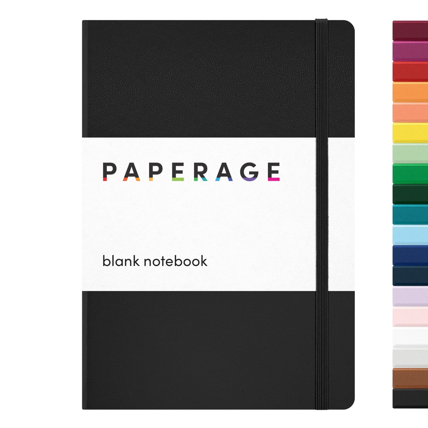 PAPERAGE Blank Journal Notebook, (Metallic Graphite), 160 Pages, Medium 5.6 in x 8 in - 100 GSM Thick Paper - Hardcover Journaling Notebook for Work