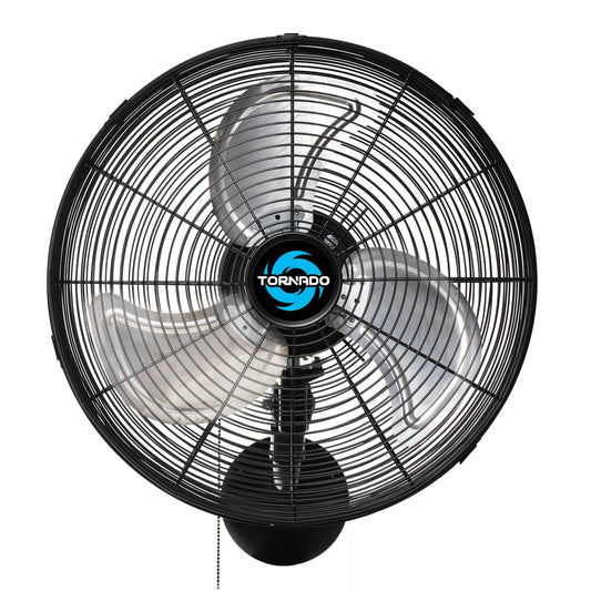 Tornado - 16 Inch Pro Series Oscillating Wall Mount Fan - High Velocity Heavy Duty Metal Wall Mount Fan for Industrial, Commercial, Residential,