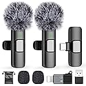 PoP voice USB C Mini Wireless Lavalier Microphone for iPhone/Android, Lapel Mic with Noise Reduction, Lav Mic for Video Recording, Tiny Microphone