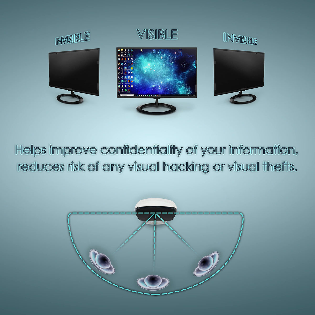 Premium Privacy Screen Filter for 24 Inches Desktop Computer Widescreen Monitor with Aspect Ratio 16:09. Anti Glare and Anti Blue Light Protection
