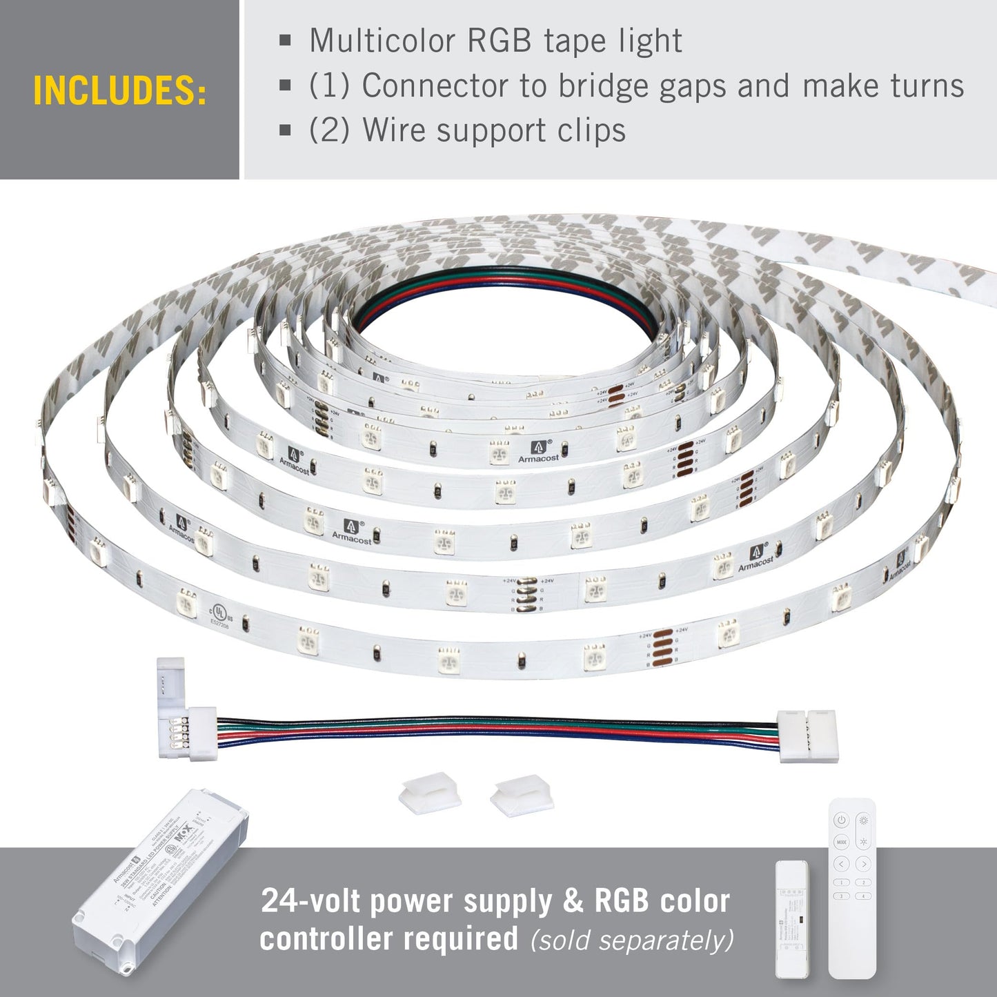 Armacost Lighting RibbonFlex Home Multi-Color LED Tape Light 30 LEDs/Meter, 32.8 ft (10m) 613250