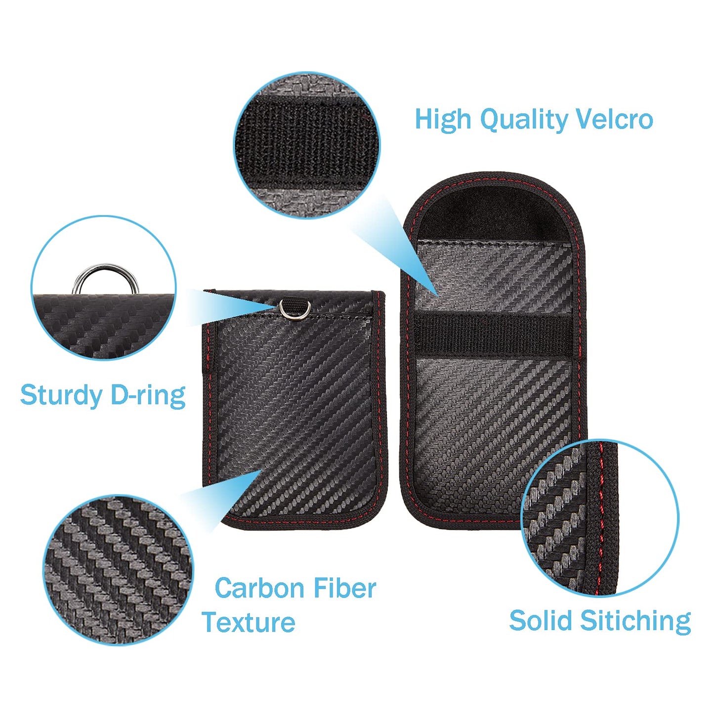 CPWUFIYD Faraday Key Fob Protector - 2 Pack Mini Anti-theft Pouch Key Fob RFID Signal Blocking Faraday Bag for Key Fob