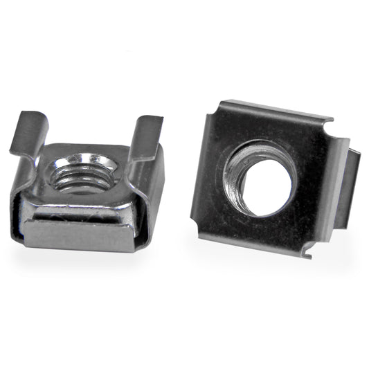 StarTech 50-Pack M6 Square Hole Cage Nuts & Tool, Nickel-Plated, 19in, TAA