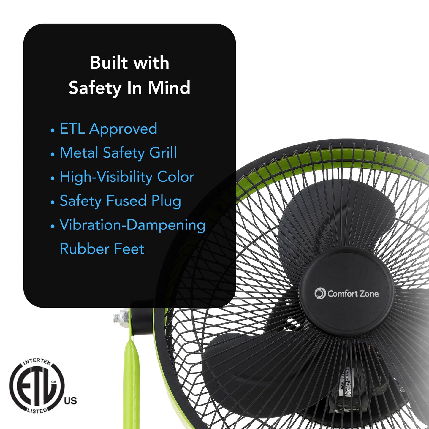 Comfort Zone 9-Inch High-Velocity Desk Fan