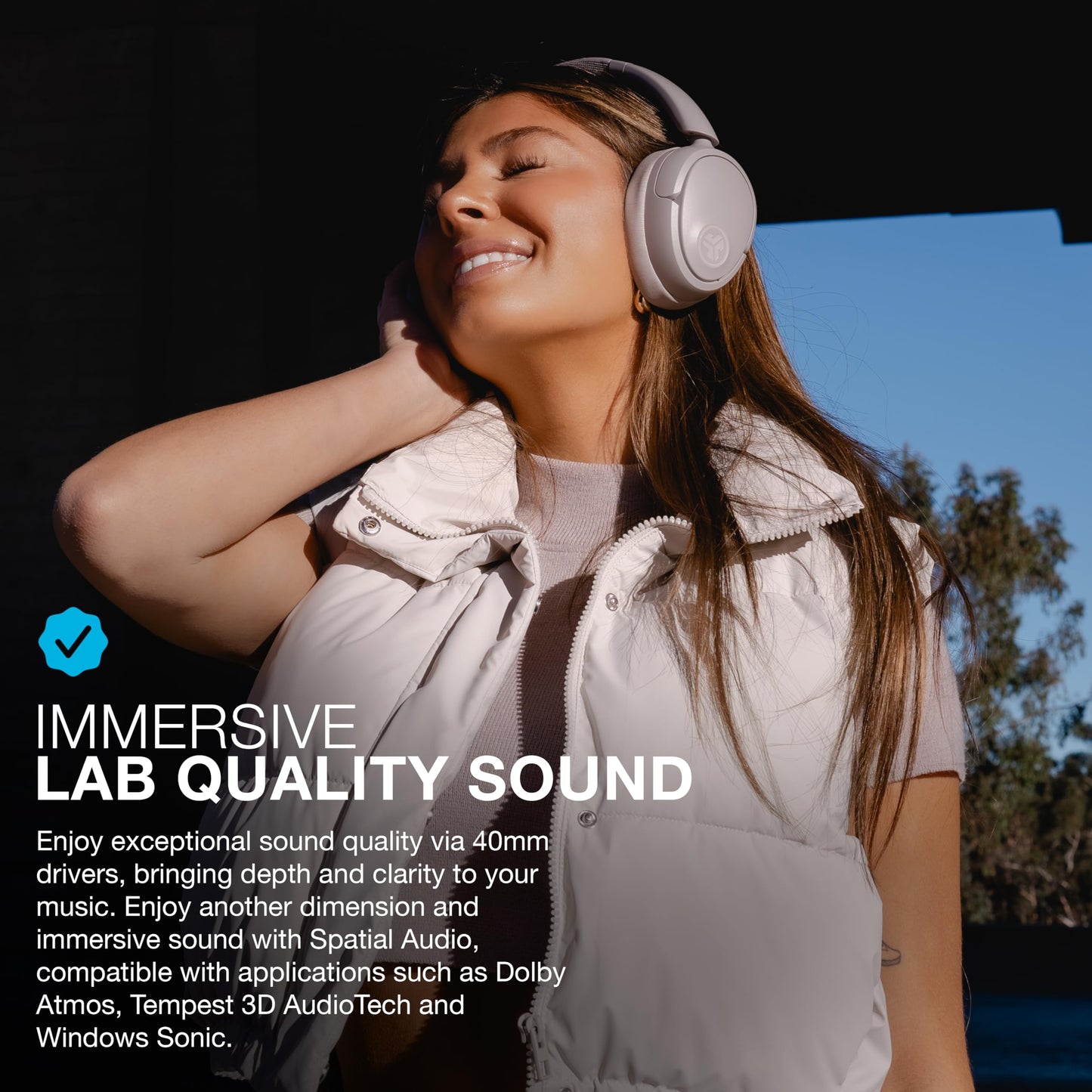 JLab JBuds Lux ANC Wireless Headphones, Mauve, Hybrid Active Noise Cancelling, Customizable Sound, Spatial Audio Compatible, Premium Over-Ear…