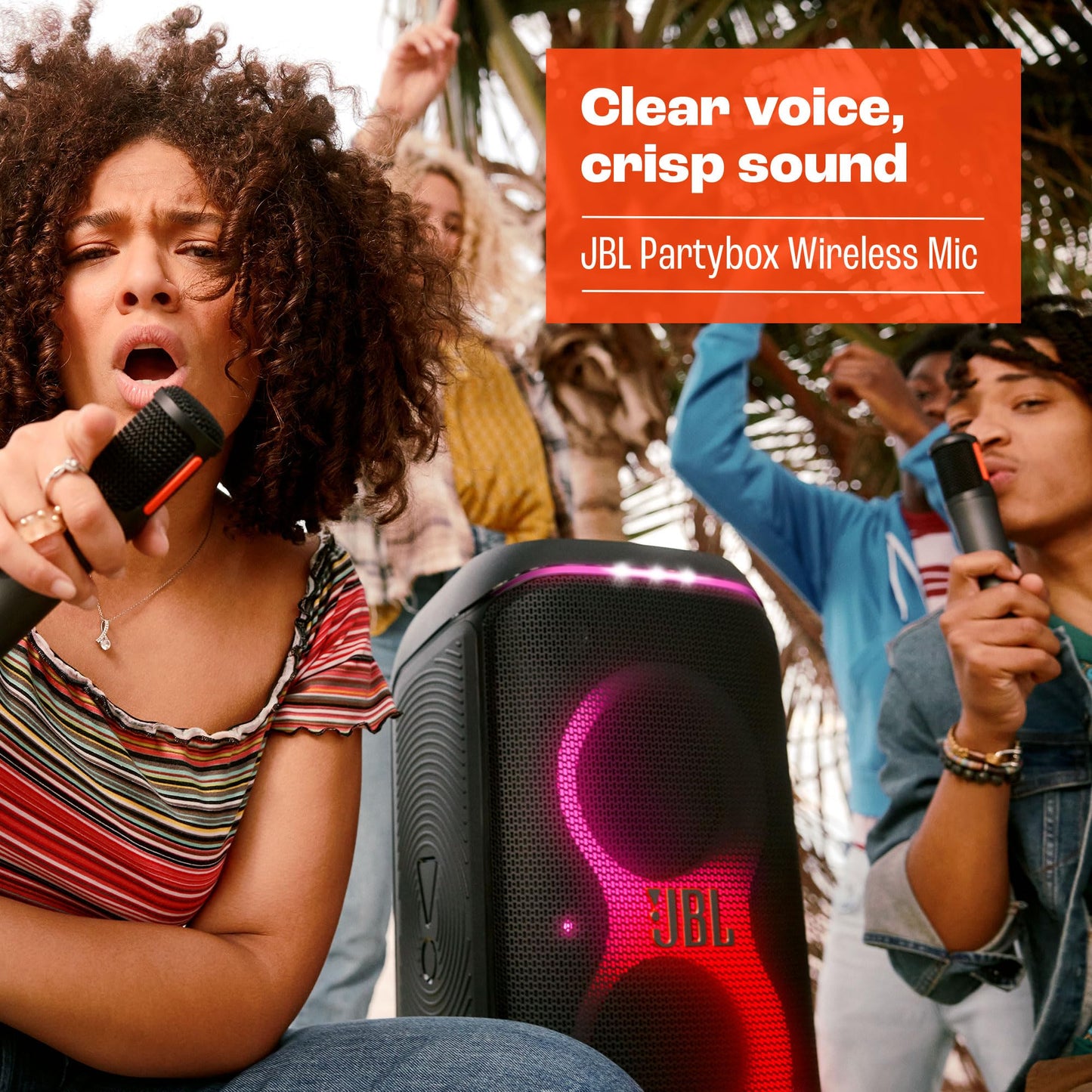 JBL PartyBox Wireless Mic - 2X Digital Wireless Microphones, Rechargeable Battery (20hrs - 700mAh), Clear Voice, Crisp Sound, Stable 2.4GHz