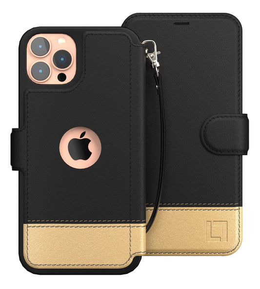 Compatible With iPhone 12 Wallet case for Women & Men - 12 Pro case with Card Holder [Slim and Durable] Faux Leather - Flip Cell Phone case, Folio