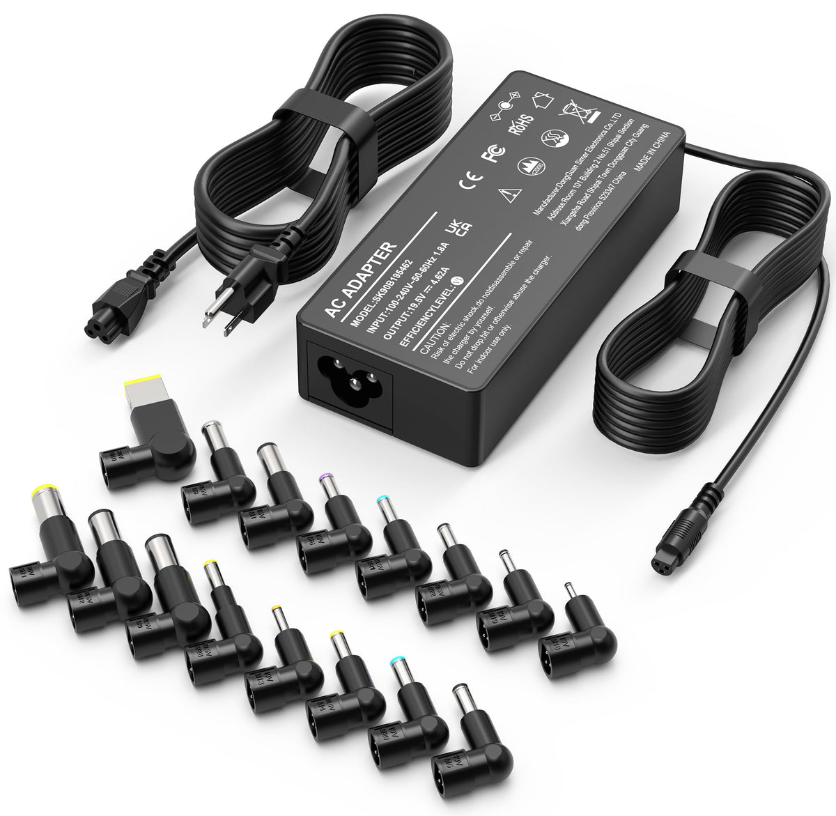 XOUBZ 90W Universal Laptop Charger with 16 Tips AC Adpater for Hp Dell Acer