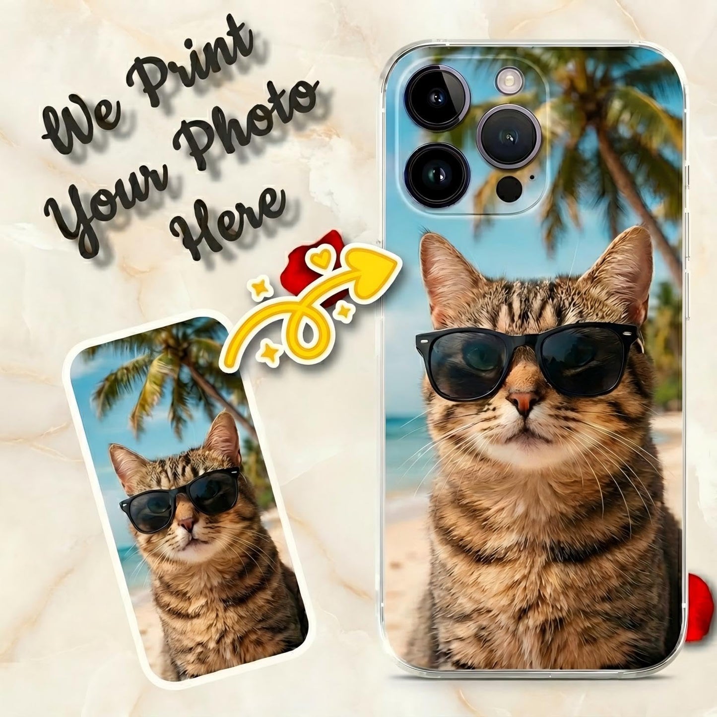 SHOISOWO Custom Photo Cases for iPhone 17 16 15 14 13 12 11 Pro/Pro Max/Plus/Air/Mini - Made in USA, Custom Design, Shockproof Protection, Express