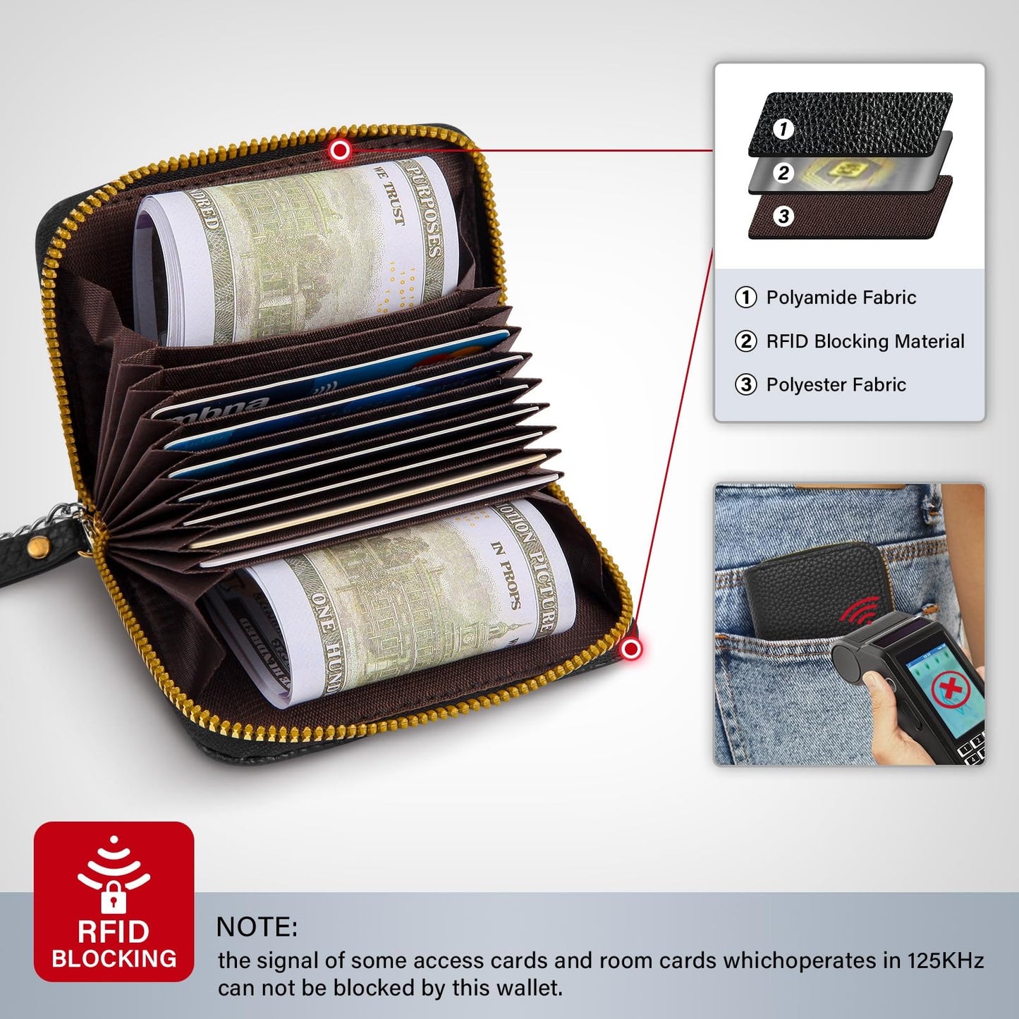 Clip And Go Strap For Phone With Wallet Crossbody Phone Lanyard Adjustable Wrist Strap Cell Phone Strap With Zippered Pouch (Brown)