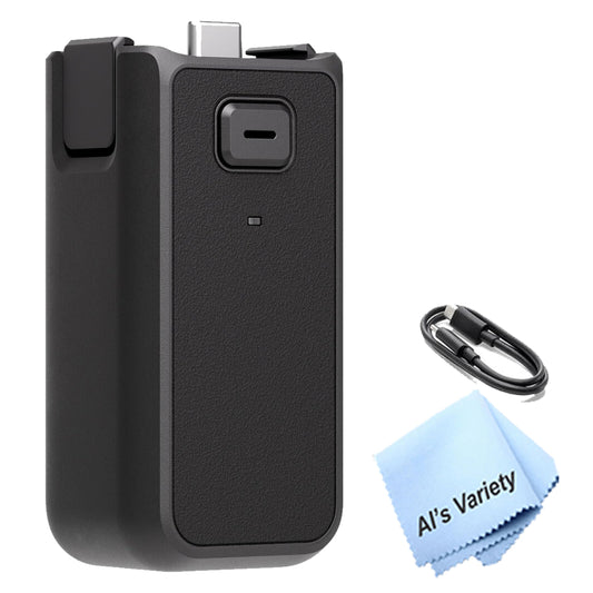DJI Battery Handle for Osmo Pocket 3, 950mAh Battery, Increases Operating Time by 62%, USB-C Port, 1/4"-20 Mounting Thread, Black, 2.8 x 1.3 x 1.1