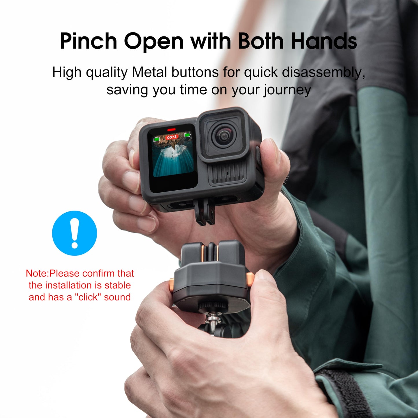 Magnetic Quick Release Plate Kit for Insta 360 Go Ultra for Gopro Hero 13 12 11 10 9 8 Accessories Claw Camera Tripod QR Mount Adapter, Quick Setup