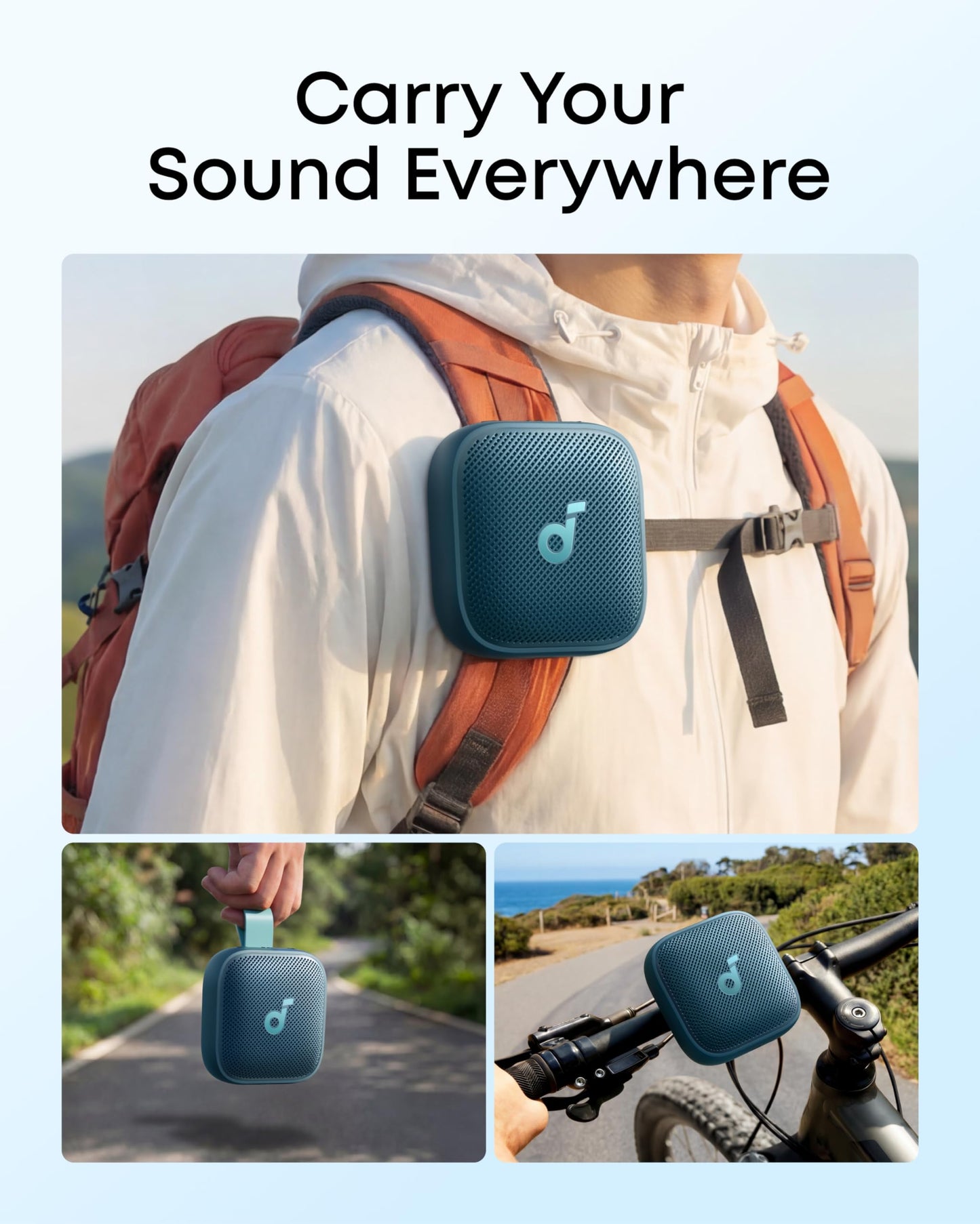 Soundcore Boom Go 3i Portable Bluetooth Speaker by Anker, 15W Punchy Sound, 24H Playtime, IP68, BassUp 2.0, Emergency Charging, Bluetooth 6.0