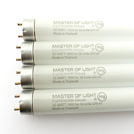 Master Of Light F32T8/850 48" 32W Fluorescent Tube 5000K Daylight T8 4-Pack