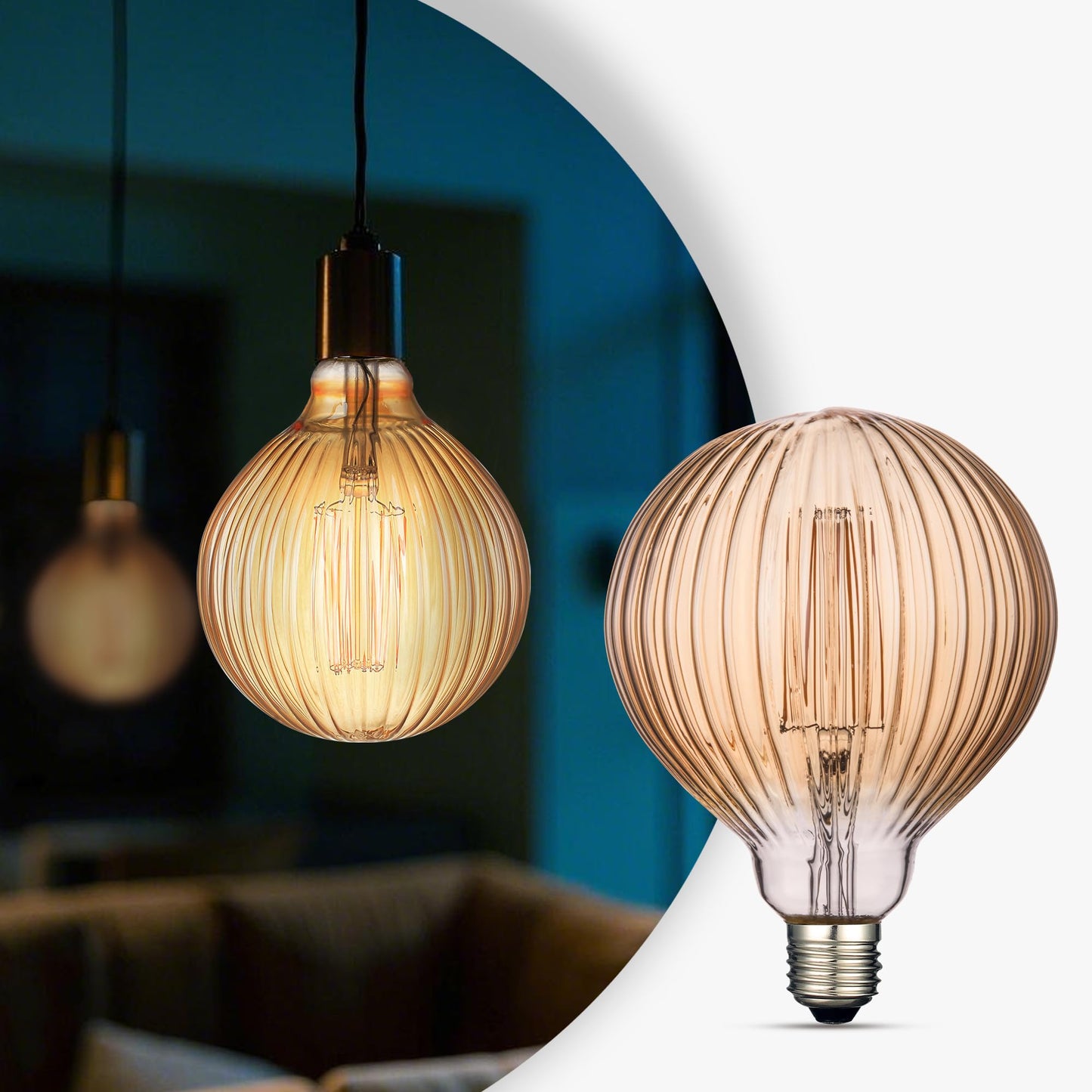 Harwez G125 LED Filament Bulb,4W Dimmable E26,2200K Amber Glass,1 Pack