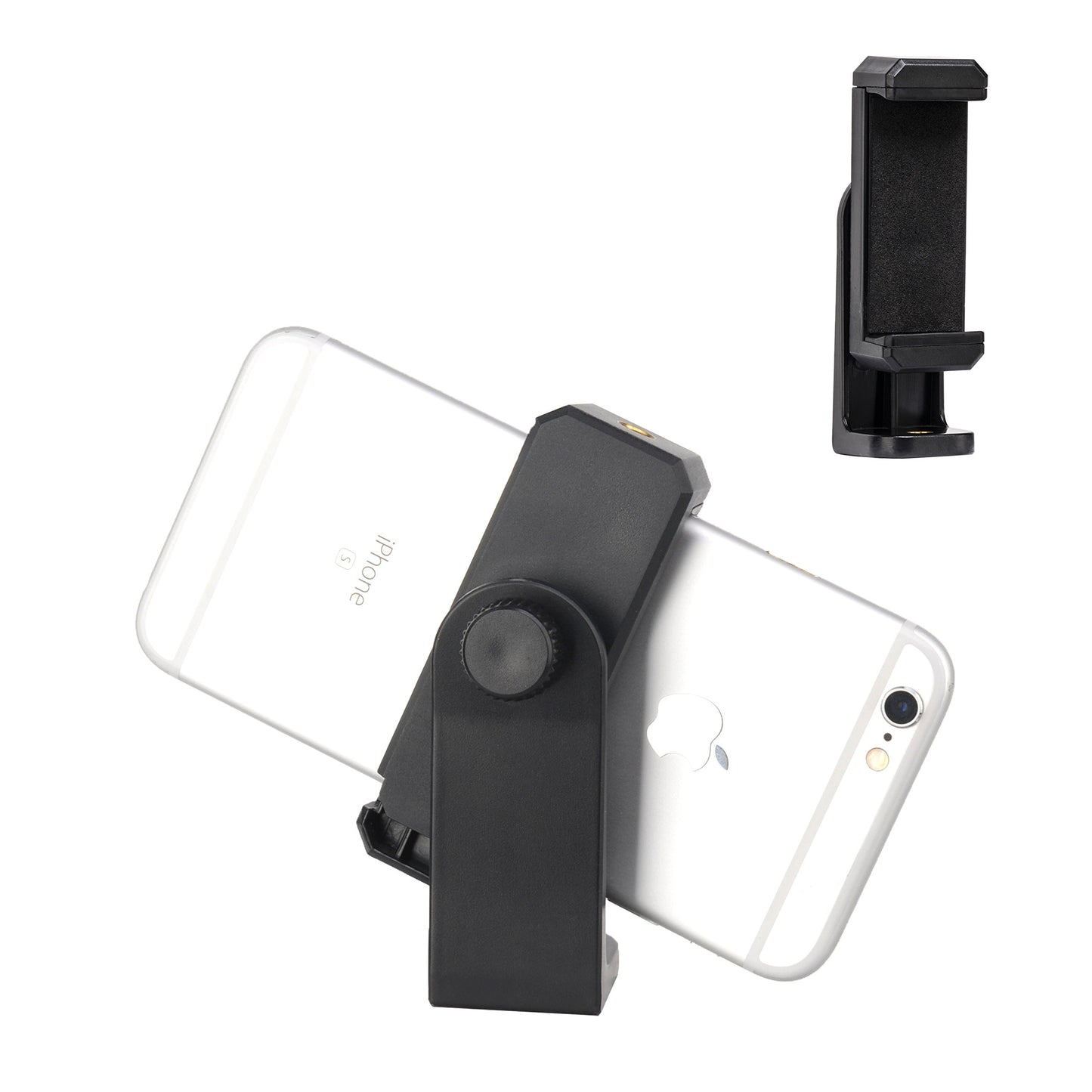 BONFOTO Universal Cell Phone Tripod Mount Adapter,Rotates Vertical and Horizontal, Adjustable with Padded Clip Fits for All Smartphones Compatible
