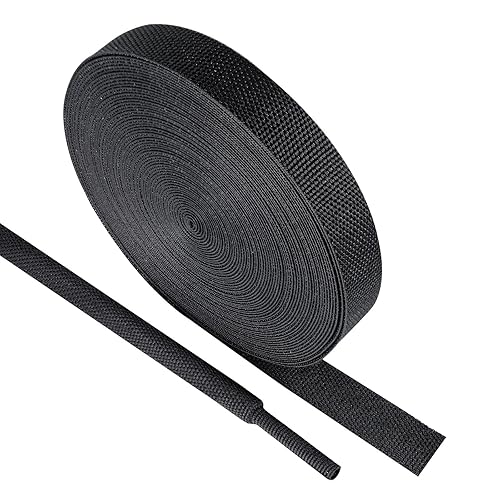 Black 2:1 Ratio Automotive Heat Shrink Braided Sleeving,Wear-Resistant Flat Woven Shrinkable Sleeve Fabric Car Cable Wires Hoses Protection