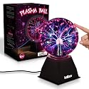 BALIBOO 6" Plasma Ball Light - Touch & Sound Sensitive Activated Lightning Globe - 12V Power Adapter Plug Plasma Globe Lamp - Interactive Science
