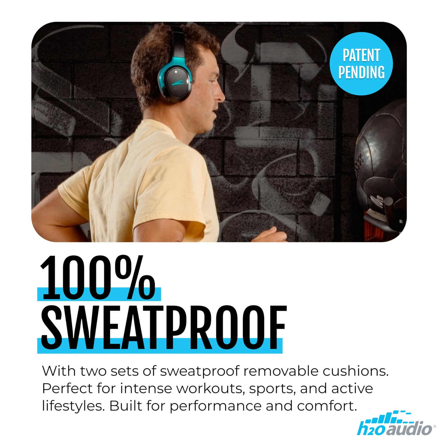 RIPT Ultra Over-Ear Sport Headphones, Active Noise Cancellation and Transparency Mode, 50-Hour Battery Life, 2 Sets of Cushions, Sweat-Proof Silicone…