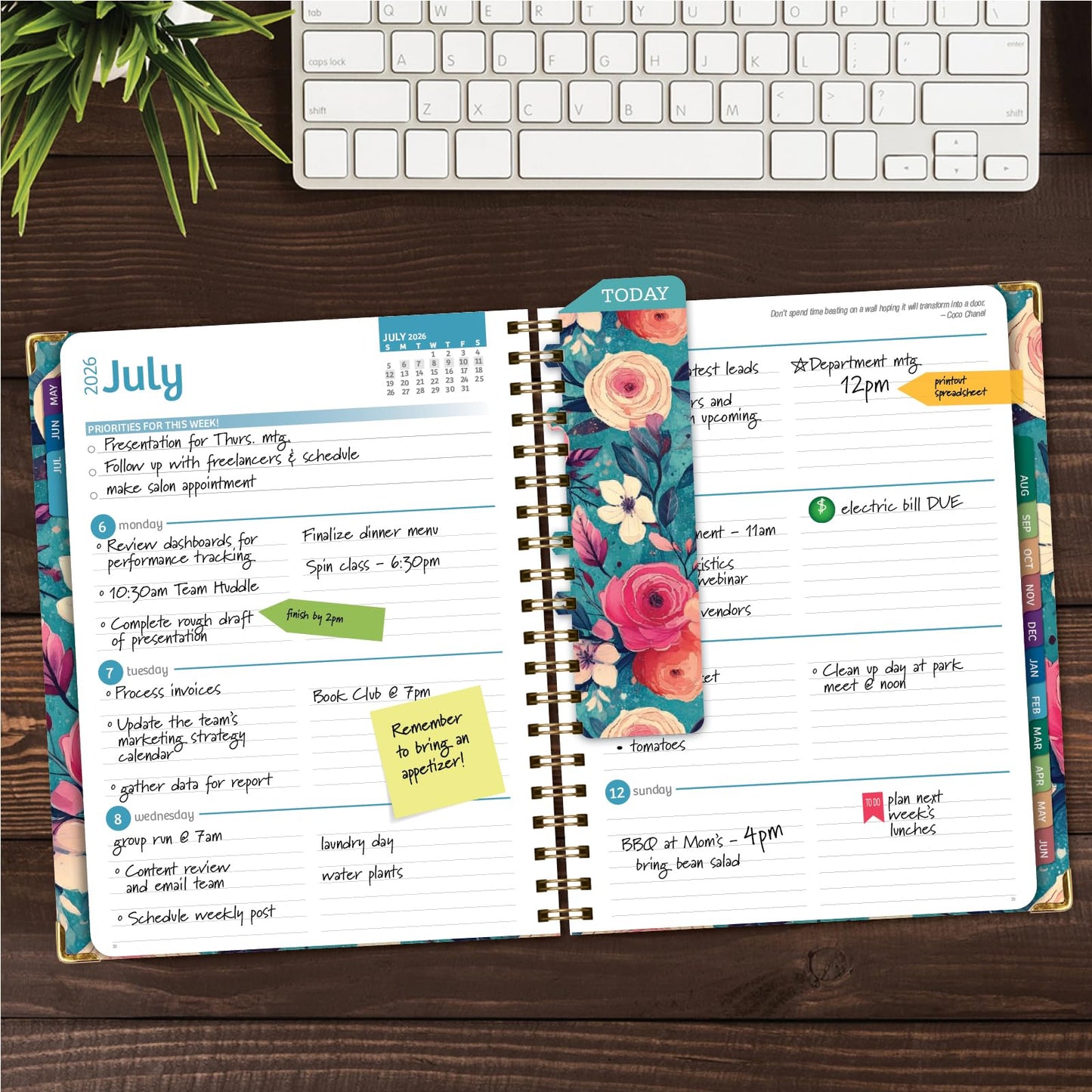 HARDCOVER Academic Year 2026-2027 Planner: 14 Months (May 2026 Through June 2027) 8.5"x 11" Daily Weekly Monthly Planner Yearly Agenda. Bookmark