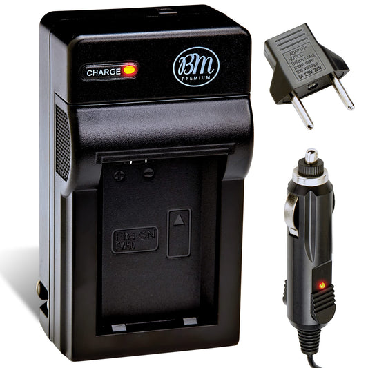 NP-FW50 Battery Charger for Sony ZV-E10, A6100, A6400, DSC-RX10 II, DSC-RX10 IV, Alpha 7, A7R, A7R II, A7S, AS7 II, A3000, A5000, A5100, A6000, A6300