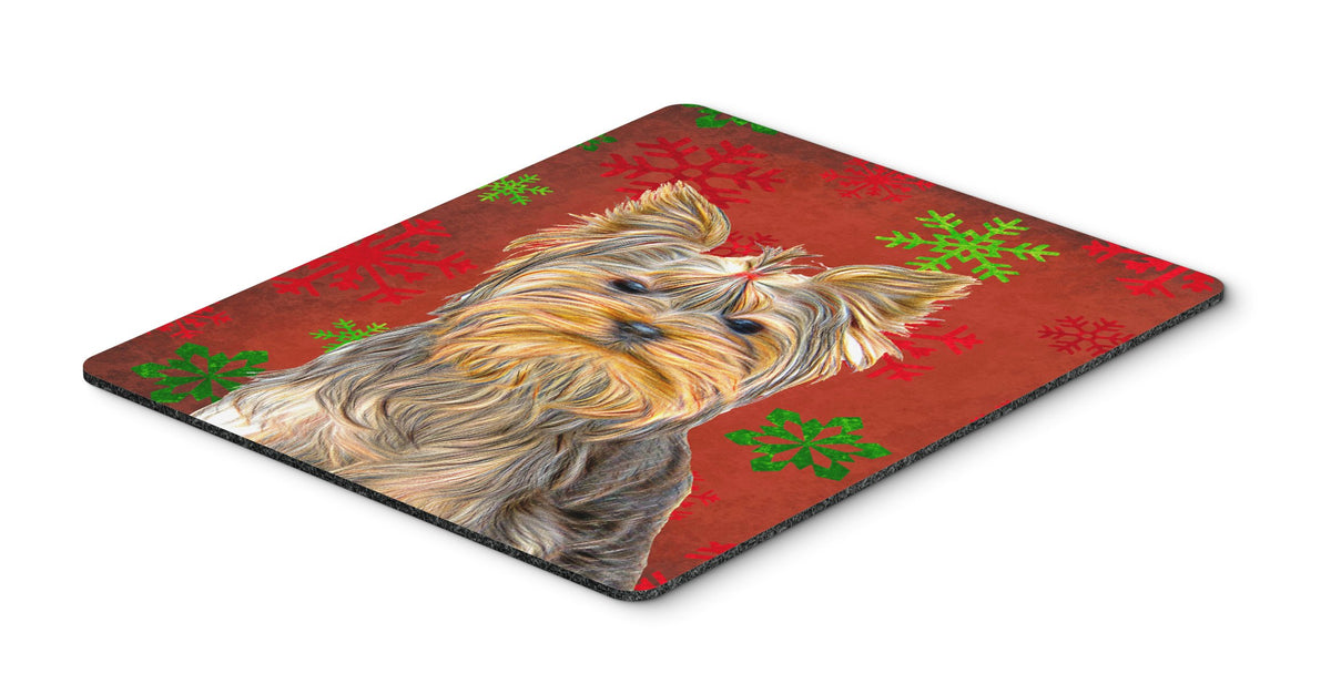 Caroline's Treasures KJ1184MP Red Snowflakes Holiday Christmas Yorkie/Yorkshire Terrier Mouse Pad, Hot Pad or Trivet for Home Office Gaming Working