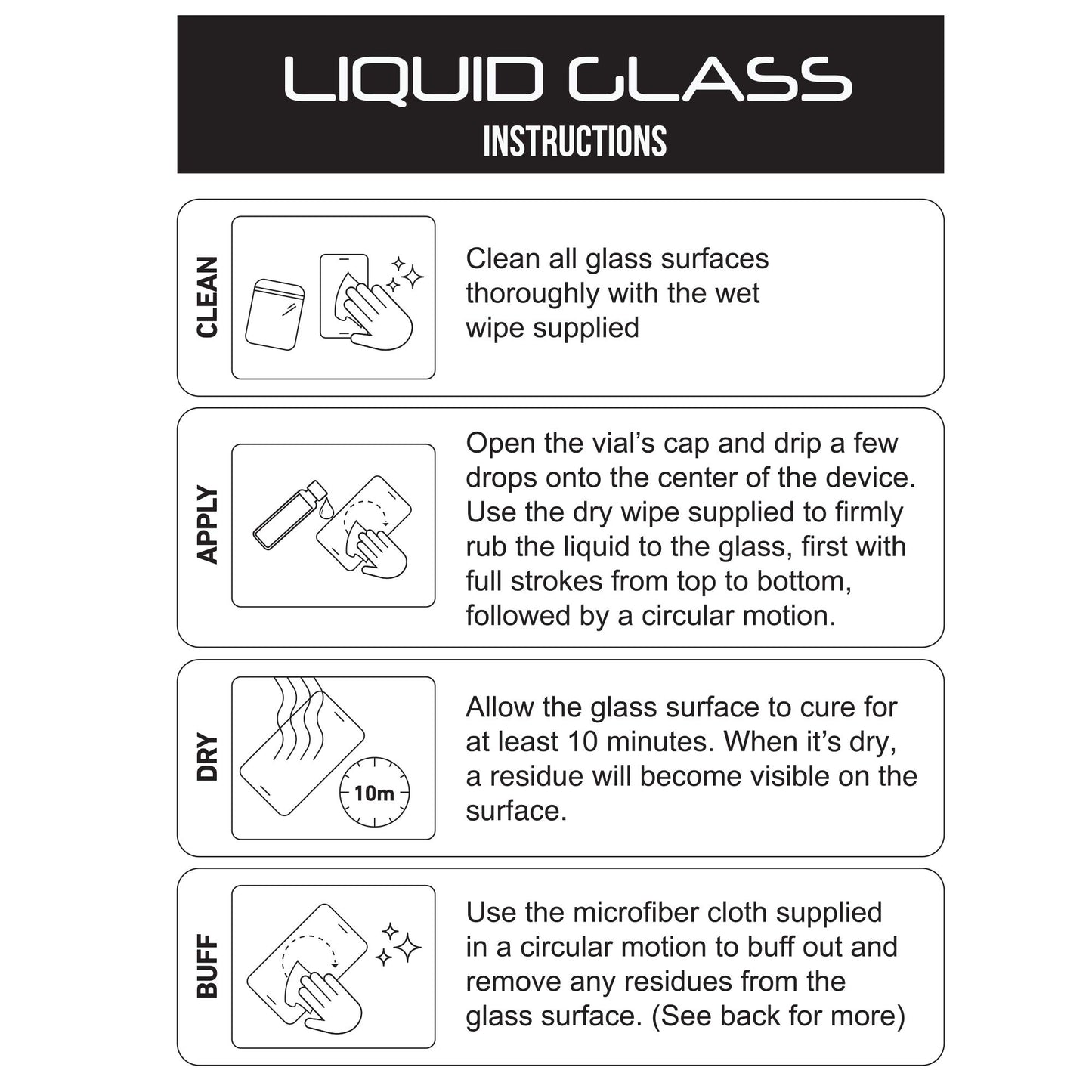 ProofTech Liquid Glass Screen Protector for Up to 12 Devices Universal Fit for All Smartphones Tablets and Watches Scratch and Shatter Resistant Wipe