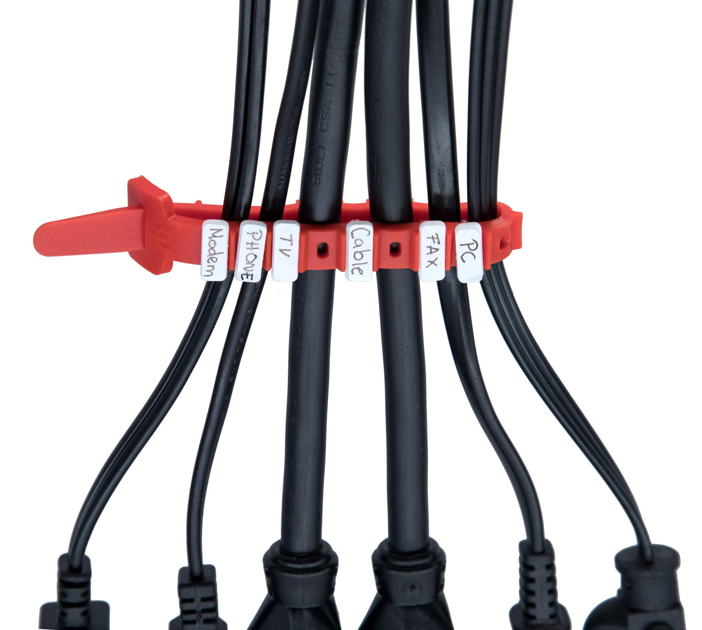 ELYPRO Cable Tie Organizer Set - 8 Reusable Ties, 40 Pins, 45 Labels for Home, Office, Server Room - Durable & Multi-Purpose (Black)