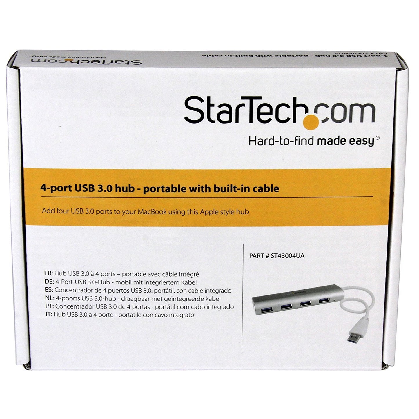 StarTech 4-Port USB-A Hub 5Gbps, USB 3.2, USB Powered (ST43004UA)
