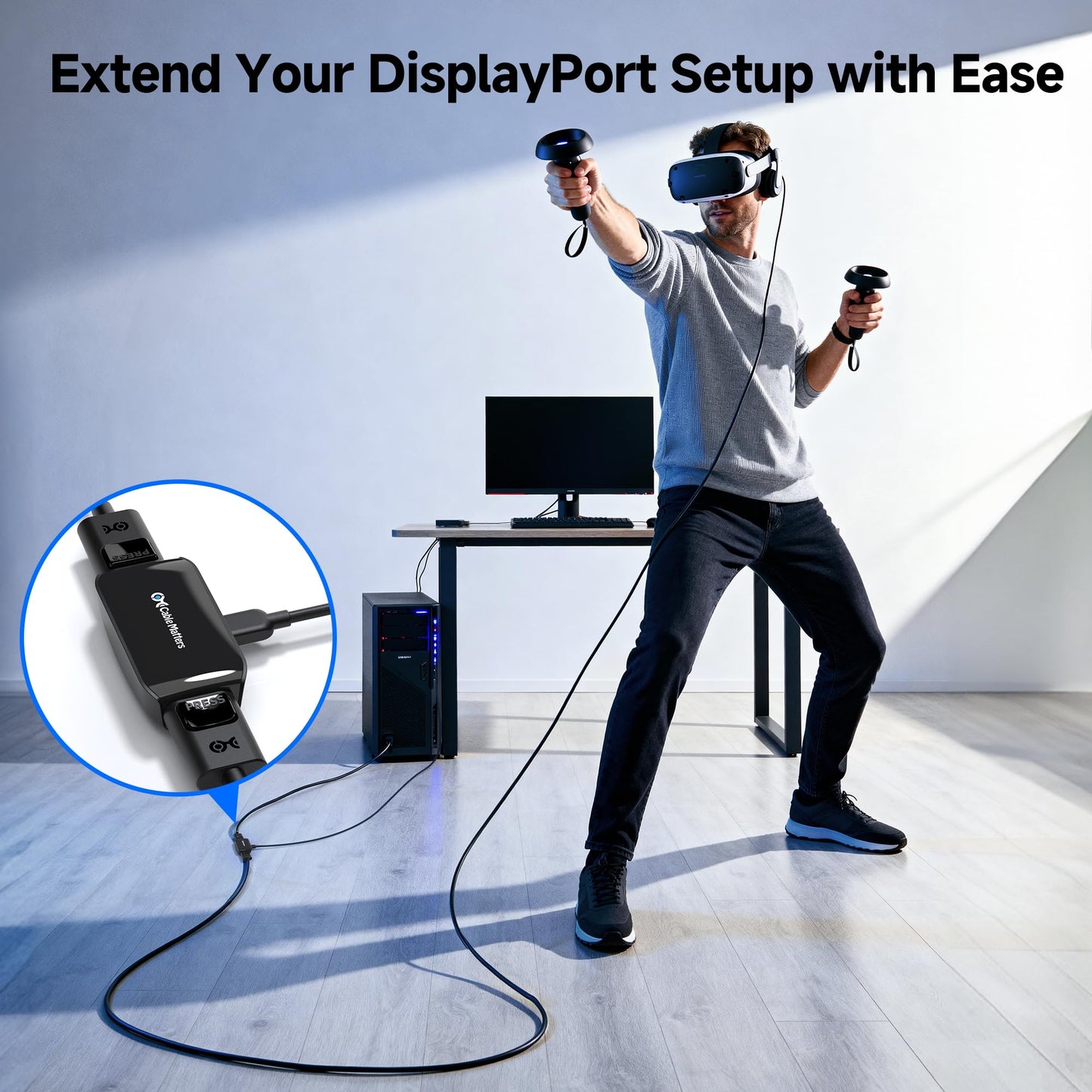 Cable Matters Active DisplayPort Repeater, DP Signal Booster, 4K@240Hz