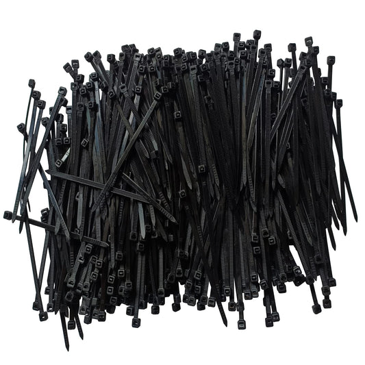Zip Ties 6 Inch 1000 Pcs Cable Ties With 40 Pounds Tensile Strength, Heavy Duty Self-Locking Black Nylon Tie Wraps for Indoor and Outdoor