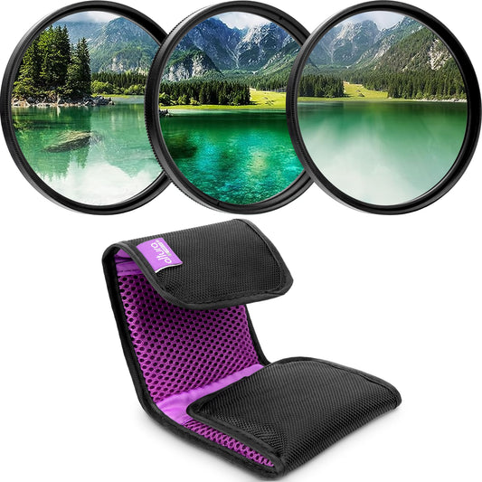 Altura Photo 77mm Lens Filter Kit - Multi-Coated UV Protector, CPL Polarizing and ND Neutral Density Filters + Case for Camera Accessories & Lenses