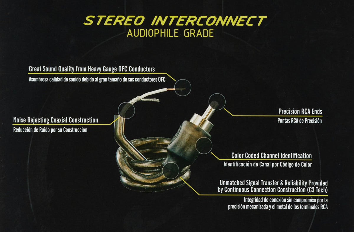 Stinger SI123 3Ft 1000 Series 2-Channel Coaxial RCA Cable