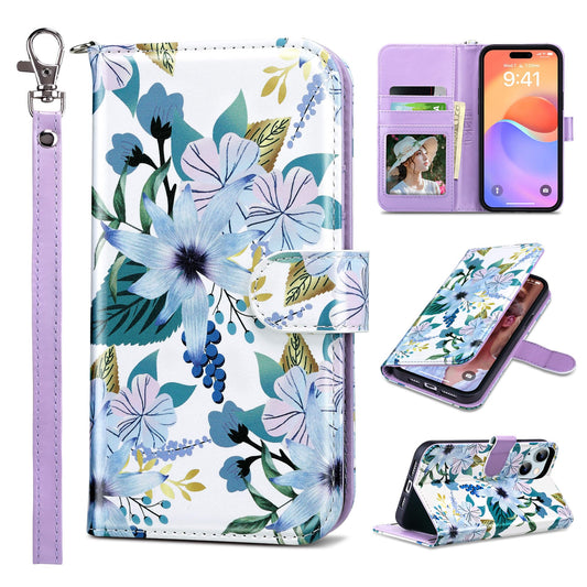 ULAK Compatible with iPhone 15 Plus Wallet Case, Blossom