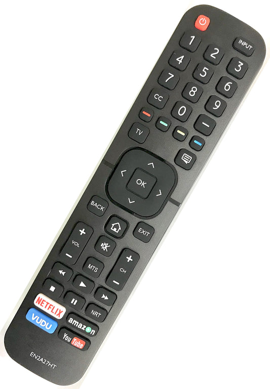 Universal for Hisense-Smart-TV-Remote, EN2A27HT Remote Compatible with All Hisense 4K LED HD UHD Smart TVs with Netflix, YouTube, VUDU Buttons