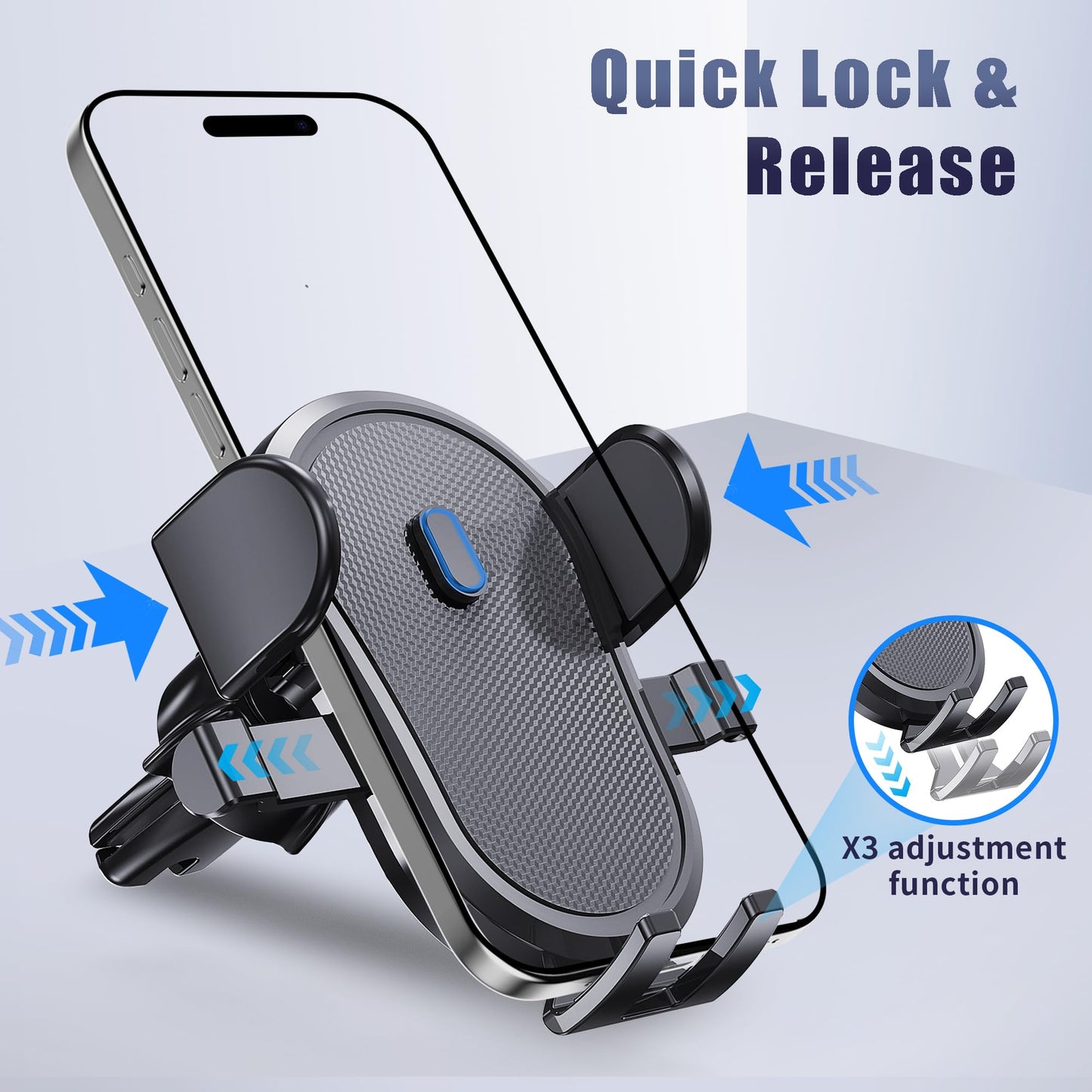 Poboko Universal Car Vent Phone Mount, Hands-Free Air Vent Holder for iPhone and Other Smartphones, Upgraded Clip