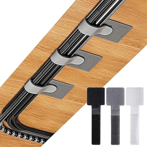 RingsTown 120 Pieces Self-Adhesive Hook and Loop Cable Straps - Perfect for Office and Home Cable Management, Easily Organize Desktop Cables