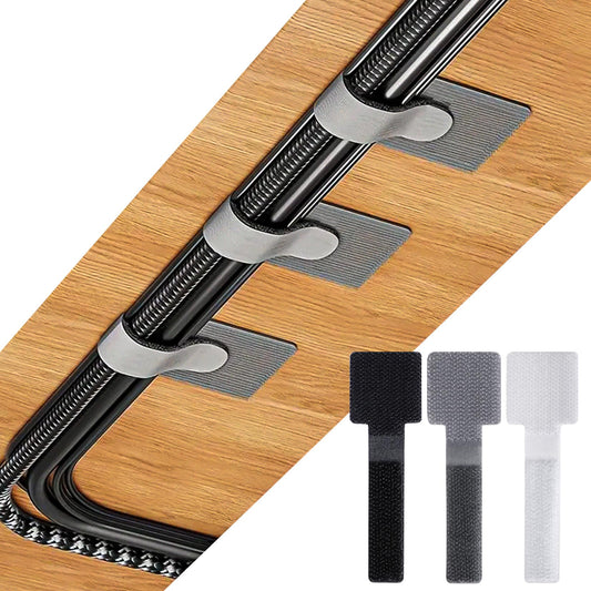 RingsTown 120 Pieces Self-Adhesive Hook and Loop Cable Straps - Perfect for Office and Home Cable Management, Easily Organize Desktop Cables