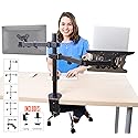 Stand Steady Monitor Mount + Laptop Stand | Height Adjustable Monitor and Keyboard Stand with Full Articulation and Desk Clamp Or Grommet | VESA Mount