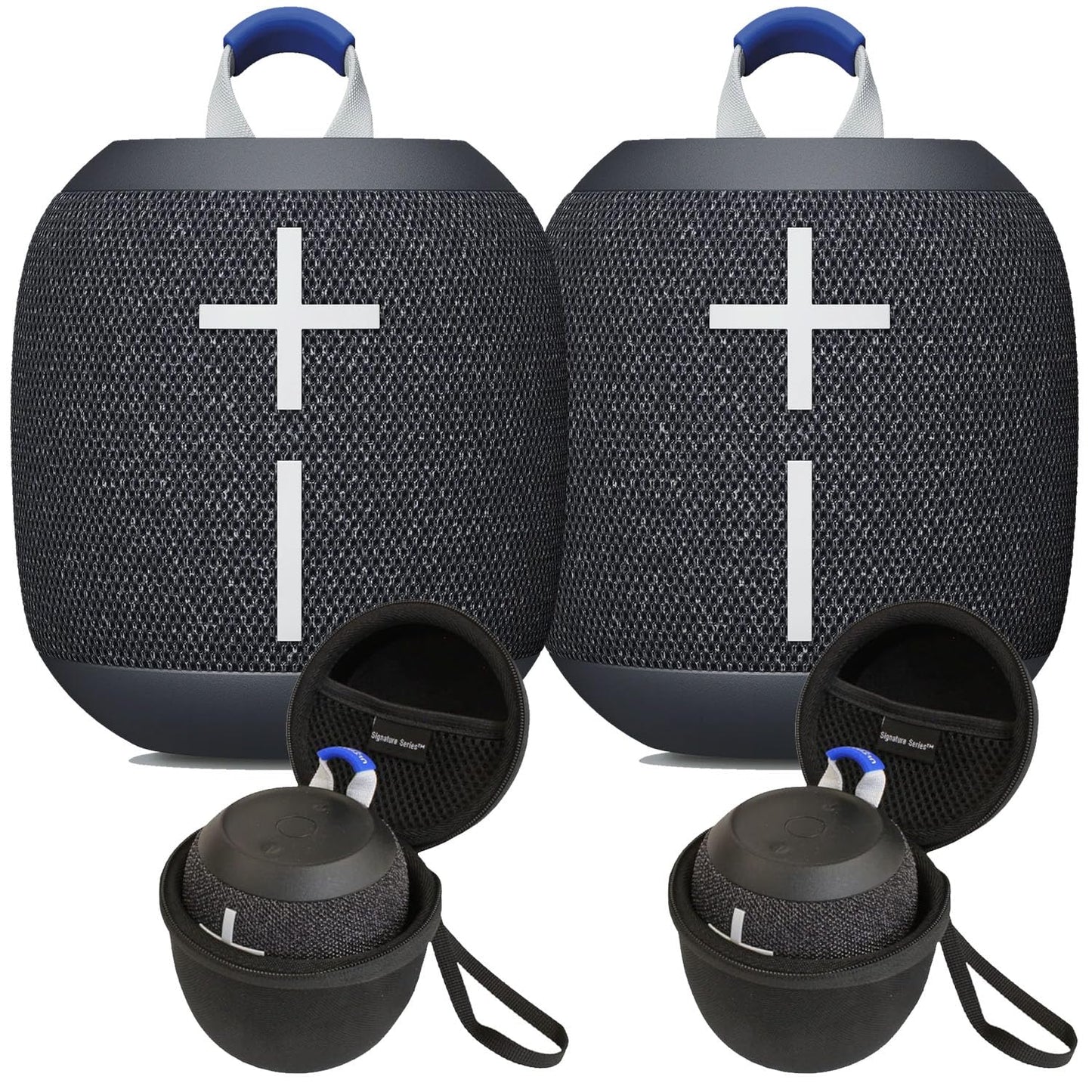 Ultimate Ears WONDERBOOM 4 Wireless Portable Waterproof Bluetooth Speaker, 2-Pack | Bigger, Bassy-er 360 Degree Sound, Outdoor Boost, Podcast Mode |