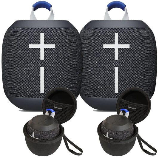 Ultimate Ears WONDERBOOM 4 Wireless Portable Waterproof Bluetooth Speaker, 2-Pack | Bigger, Bassy-er 360 Degree Sound, Outdoor Boost, Podcast Mode |