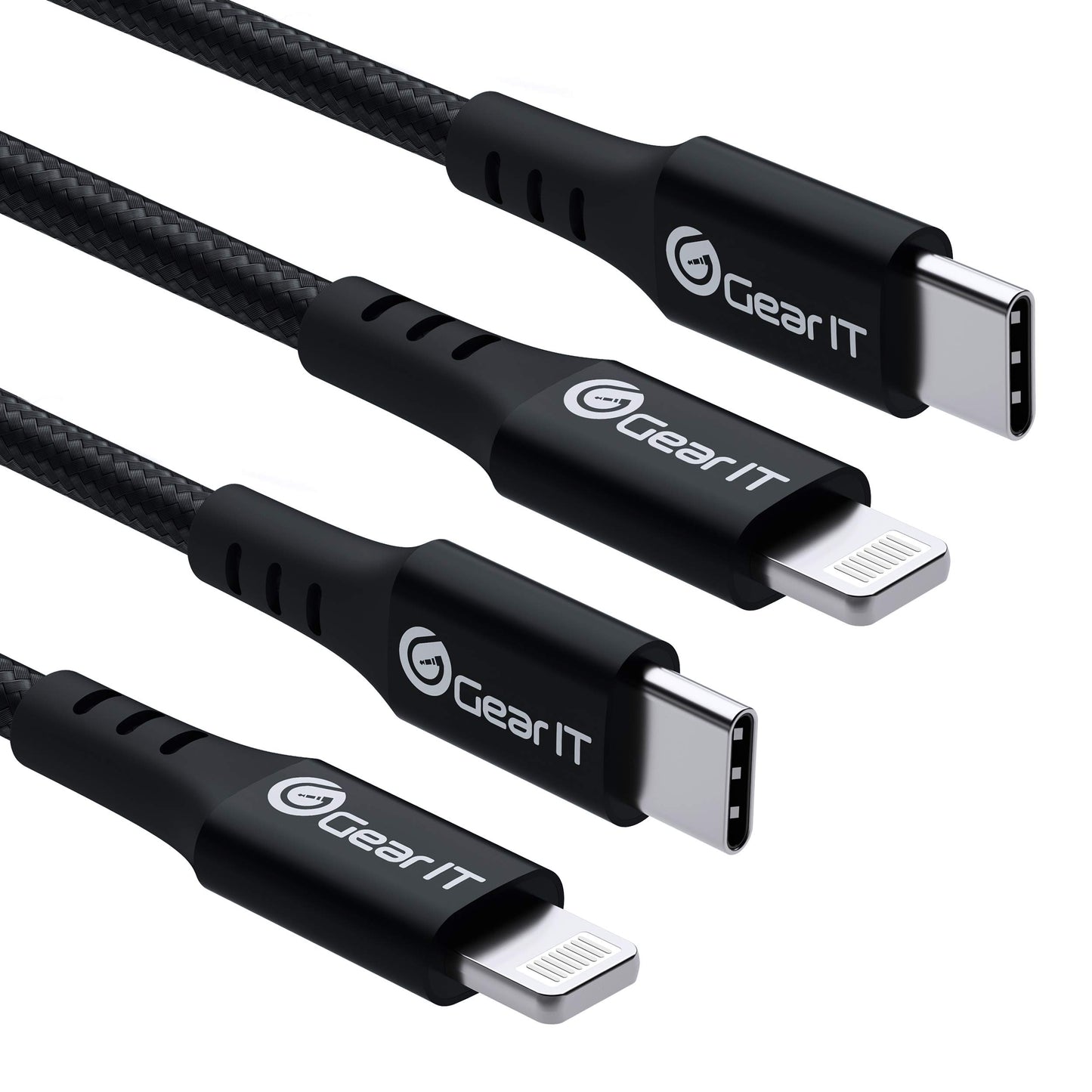 GEARit 2-Pack Lightning to USB-C Cable, 6ft [Mfi Certified] Nylon Braided Fast Charging Cable for iPhone 12/12 Pro/12 Pro Max/11/11 Pro/11 Pro Max/12…